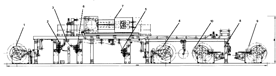 A schematic drawing of a beam accelerator